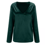 blouse satin vert  chic femme