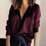 blouse satin bordeaux chic femme