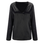 chemisier satin noir femme