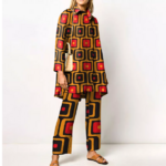 ensemble veste pantalon chic femme imprimé coloré original