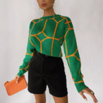 pull chic vert imprimé femme tendance automne hiver 2022