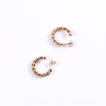 Boucles doreilles anneaux torsadés plaqué or acier inoxydable