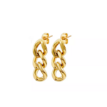 boucles doreilles pendantes torsadées plaqué or acier inoxydable