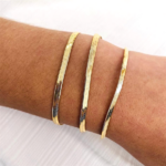 Bracelet fin plaqué or acier inoxydable