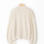 Cardigan blanc mohair chic femme pas cher tendance cachemire