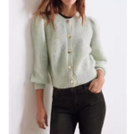 Cardigan vert mohair chic femme