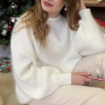 pull blanc cachemire tendance col rond femme