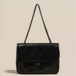 sac à main noir bandoulière argent en cuir