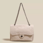 sac à main blanc bandoulière argent en cuir