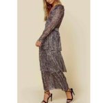 robe longue à paillettes femme manches longues