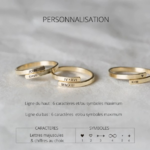 bague gravée personnalisée message en acier inxoydable