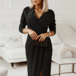 robe longue noire à paillettes femme soirée nouvel an