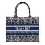 cabas bleu personnalisable vintage