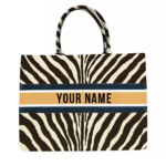 cabas imprimé zèbre luxe personnalisable vintage