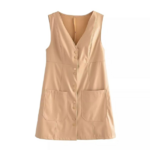 mini robe en cuir beige tendance femme