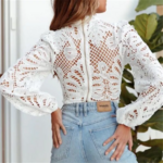 blouse dentelle blanche femme vêtement printemps 2023
