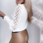 chemisier blanc dentelle tendance femme ajouré chic