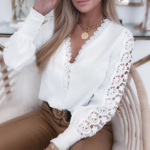 chemisier blanc dentelle tendance femme