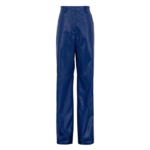 pantalon en cuir bleu évasé taille haute