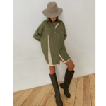 robe chemise kaki femme pas chère