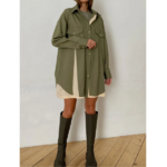 robe chemise kaki femme tendance (2)