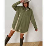 robe chemise kaki femme