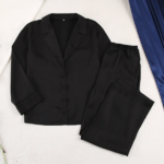 pyjama noir en satin femme pas cher