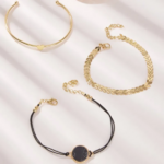 ensemble de bracelets fantaisie tendance plaqué or