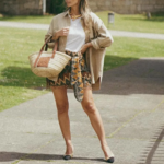 mini jupe imprimée géométrique vintage à franges