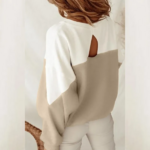 pull à col rond beige femme tendance 2023