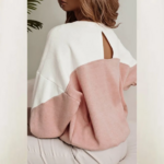 pull à col rond  joli dos femme