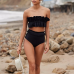 maillot de bain noir 2 pièces chic
