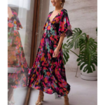 robe longue fleurie chic femme mariage tenue champêtre