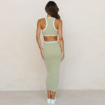 robe longue ajourée beige tendance casual pas chère