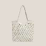 sac à main en coton tressé blanc