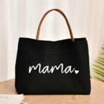 cabas en toile anse cuir personnalisé brodé