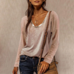 t-shirt manches longues rose femme