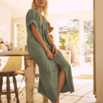 robe longue vert kaki plage 2023