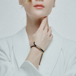 bracelet cordon noir or léopard bijou fantaisie luxe
