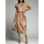 robe longue imprimée satin femme sans manches