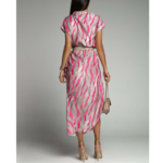 robe longue imprimée satin femme cérémonie chic