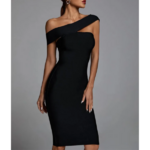 robe noire moulante asymétrique