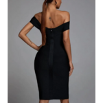 robe noire moulante épaule nue