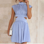 robe courte sans manches bleu clair femme