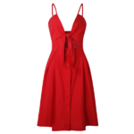robe midi à bretelles tendance été 2023 femme rouge