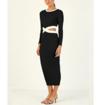 robe longue ajourée tendance noire