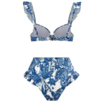 maillot de bain imprimé vintage à volants rétro