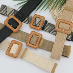 ceinture carrée tressée en paille