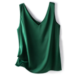 débardeur en soie véritable vert femme
