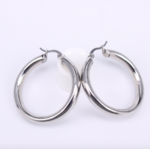 créoles argentées acier inoxydable 40mm